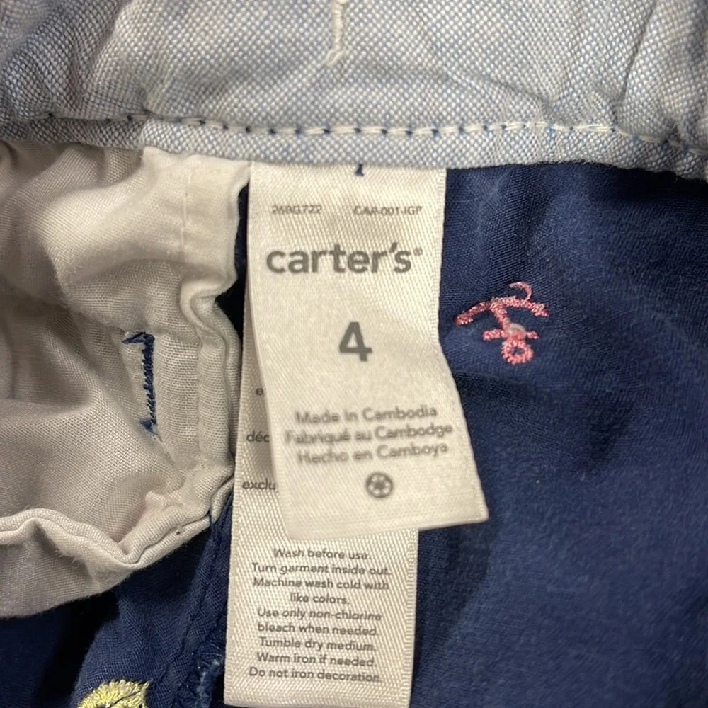 Carter’s Boy’s Nautical Navy Blue Cotton Shorts Size 4